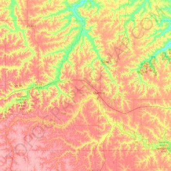 Topografische Karte Lucas County, Höhe, Relief
