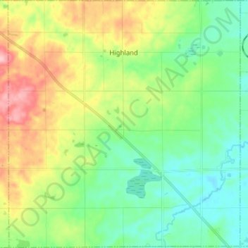 Topografische Karte Highland Township, Höhe, Relief