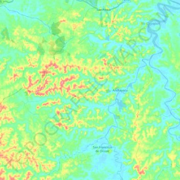 Topografische Karte Anchayaku, Höhe, Relief