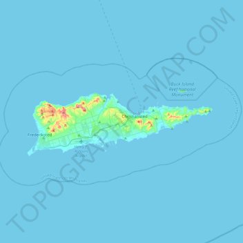 Topografische Karte Saint Croix District, Höhe, Relief