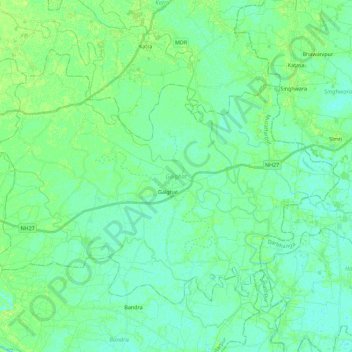 Topografische Karte Gaighat, Höhe, Relief