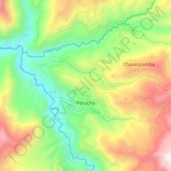 Topografische Karte Perucho, Höhe, Relief