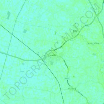Topografische Karte Donington CP, Höhe, Relief