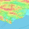 Topografische Karte East Sussex, Höhe, Relief