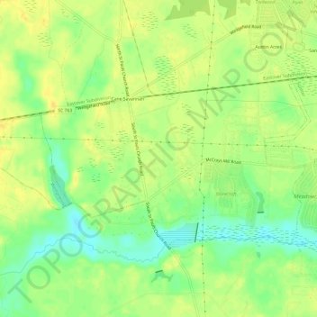 Topografische Karte Cane Savannah, Höhe, Relief