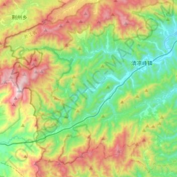Topografische Karte 清凉峰镇, Höhe, Relief