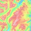 Topografische Karte Sargent Icefield, Höhe, Relief