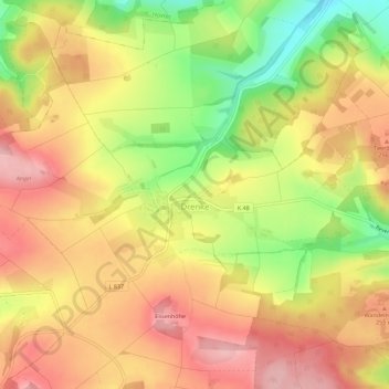 Topografische Karte Drenke, Höhe, Relief