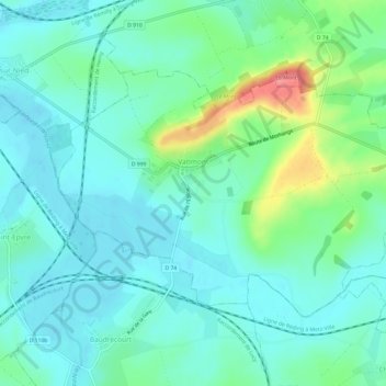 Topografische Karte Wallersberg, Höhe, Relief
