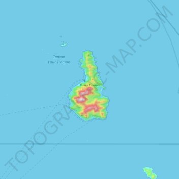 Topografische Karte Tioman, Höhe, Relief