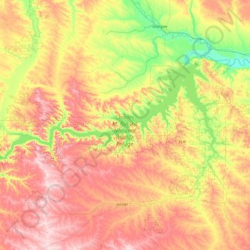 Topografische Karte Fort Peck Lake, Höhe, Relief