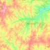 Topografische Karte Johnson County, Höhe, Relief