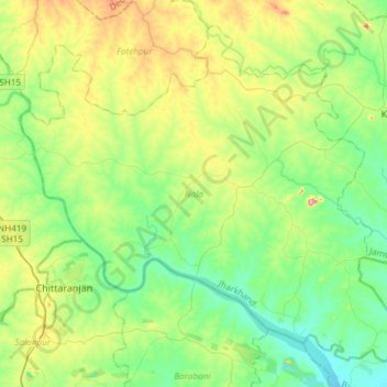 Topografische Karte Nala, Höhe, Relief