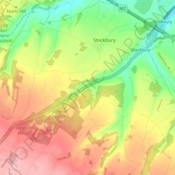 Topografische Karte Stockbury, Höhe, Relief