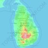 Topografische Karte Sri Lanka, Höhe, Relief