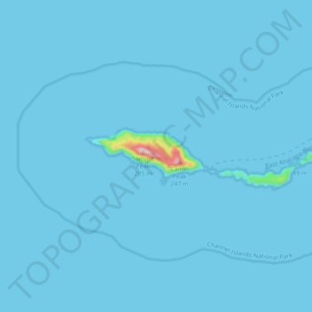 Topografische Karte Anacapa Island, Höhe, Relief