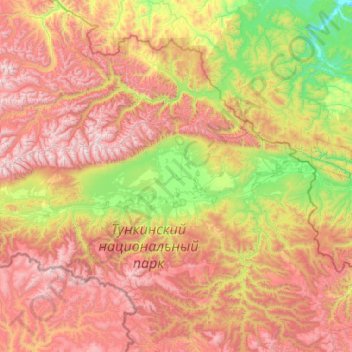 Topografische Karte Тункинская долина, Höhe, Relief