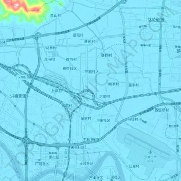 Topografische Karte 庄桥街道, Höhe, Relief