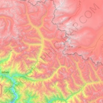 Topografische Karte Kharpunath, Höhe, Relief