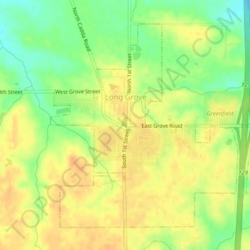 Topografische Karte Long Grove, Höhe, Relief