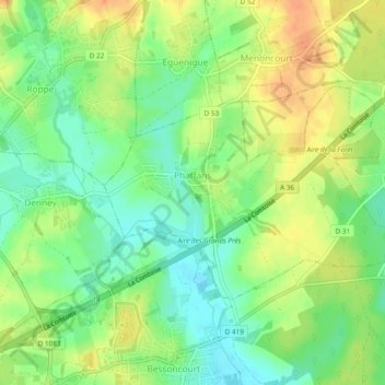 Topografische Karte Pfeffingen, Höhe, Relief