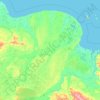 Topografische Karte Нижнеколымский улус, Höhe, Relief