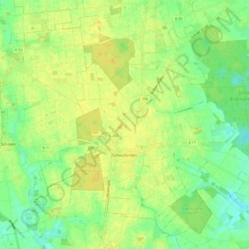 Topografische Karte Schwaförden, Höhe, Relief