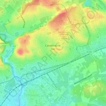 Topografische Karte Castelnau-le-Lez, Höhe, Relief