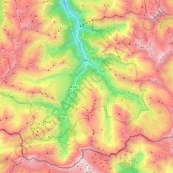 Topografische Karte Gèdre, Höhe, Relief