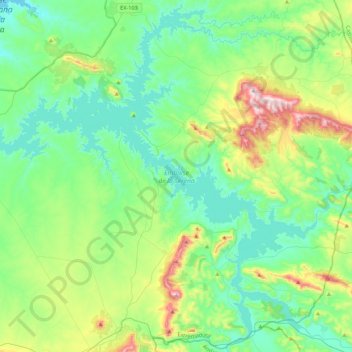Topografische Karte Embalse de la Serena, Höhe, Relief