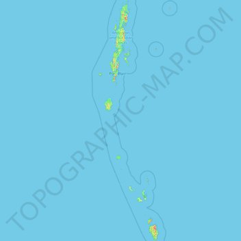 Topografische Karte Andamanen und Nikobaren, Höhe, Relief