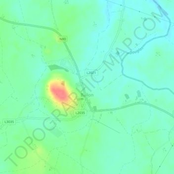 Topografische Karte Ballon, Höhe, Relief