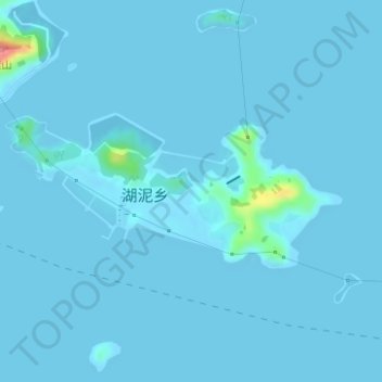 Topografische Karte 湖泥山岛, Höhe, Relief