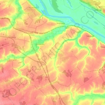 Topografische Karte Листвянское сельское поселение, Höhe, Relief
