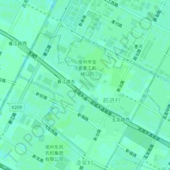 Topografische Karte 前进村, Höhe, Relief