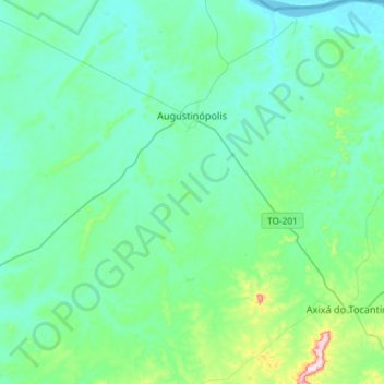 Topografische Karte Augustinópolis, Höhe, Relief