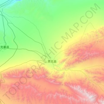 Topografische Karte 党城湾镇, Höhe, Relief