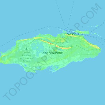 Topografische Karte New Providence, Höhe, Relief