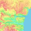Topografische Karte Oblast Warna, Höhe, Relief