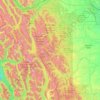 Topografische Karte Kananaskis Improvement District, Höhe, Relief