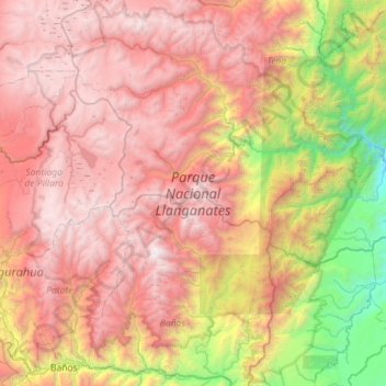 Topografische Karte Parque Nacional Llanganates, Höhe, Relief