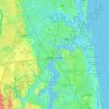 Topografische Karte Jacksonville, Höhe, Relief