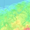 Topografische Karte Kreis Kolberg, Höhe, Relief