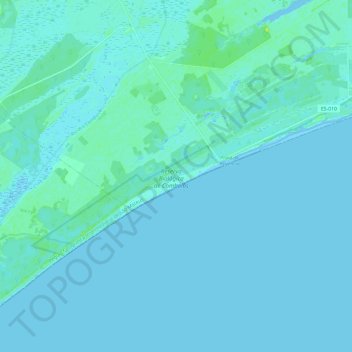 Topografische Karte Reserva Biológica de Comboios, Höhe, Relief