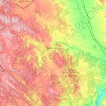 Topografische Karte Albarracín, Höhe, Relief