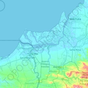 Topografische Karte Santa Rosa, Höhe, Relief