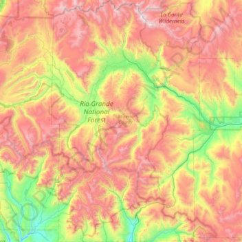 Topografische Karte Mineral County, Höhe, Relief