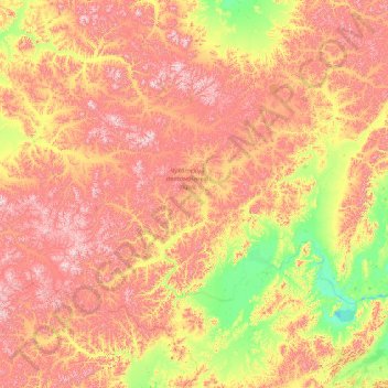Topografische Karte Autonomer Kreis der Tschuktschen, Höhe, Relief