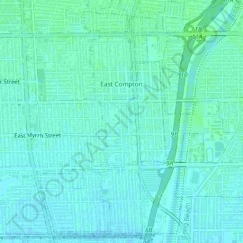 Topografische Karte East Compton, Höhe, Relief