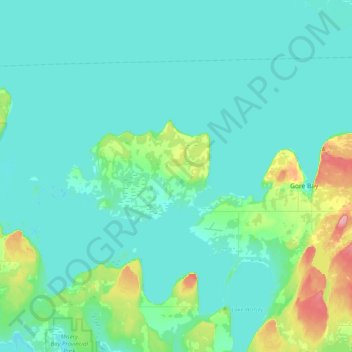 Topografische Karte Gordon/Barrie Island, Höhe, Relief